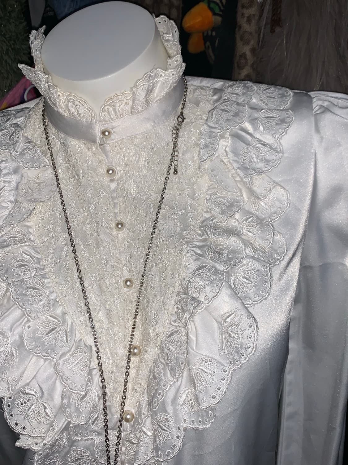 공겜여주st 고딕 로리타 레이스 진주 블라우스 상품이미지4