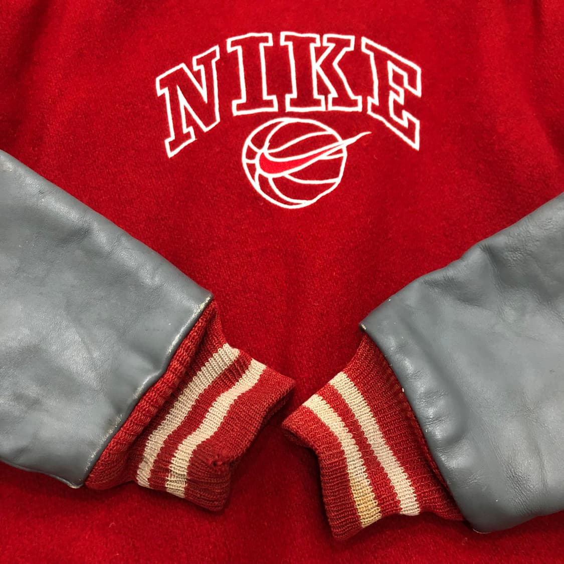 나이키 올드 usa 미국 레더암 울 바시티 스타디움 자켓 XL 상품이미지7