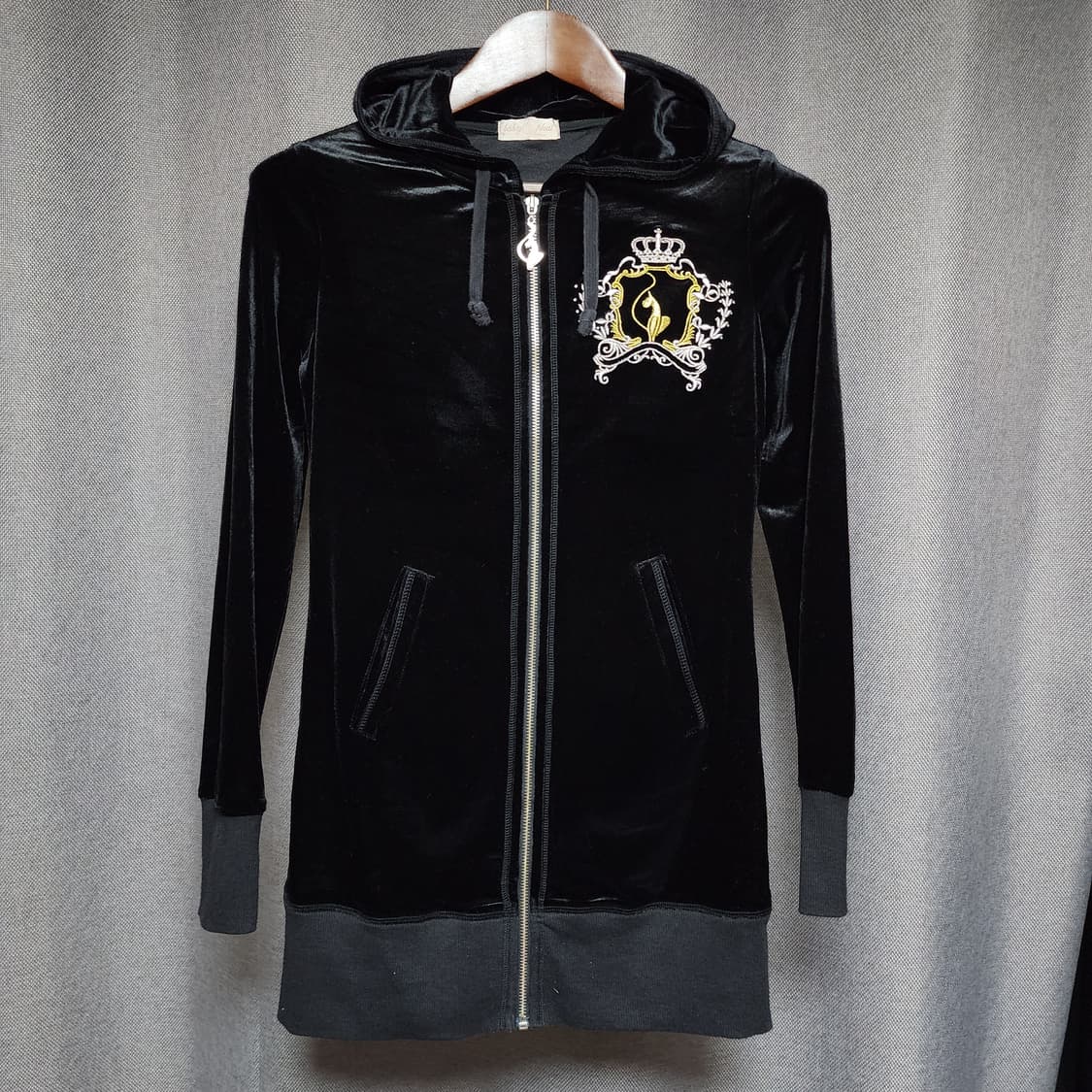 Y2k 키치 벨벳 롱 후드집업 상품이미지2