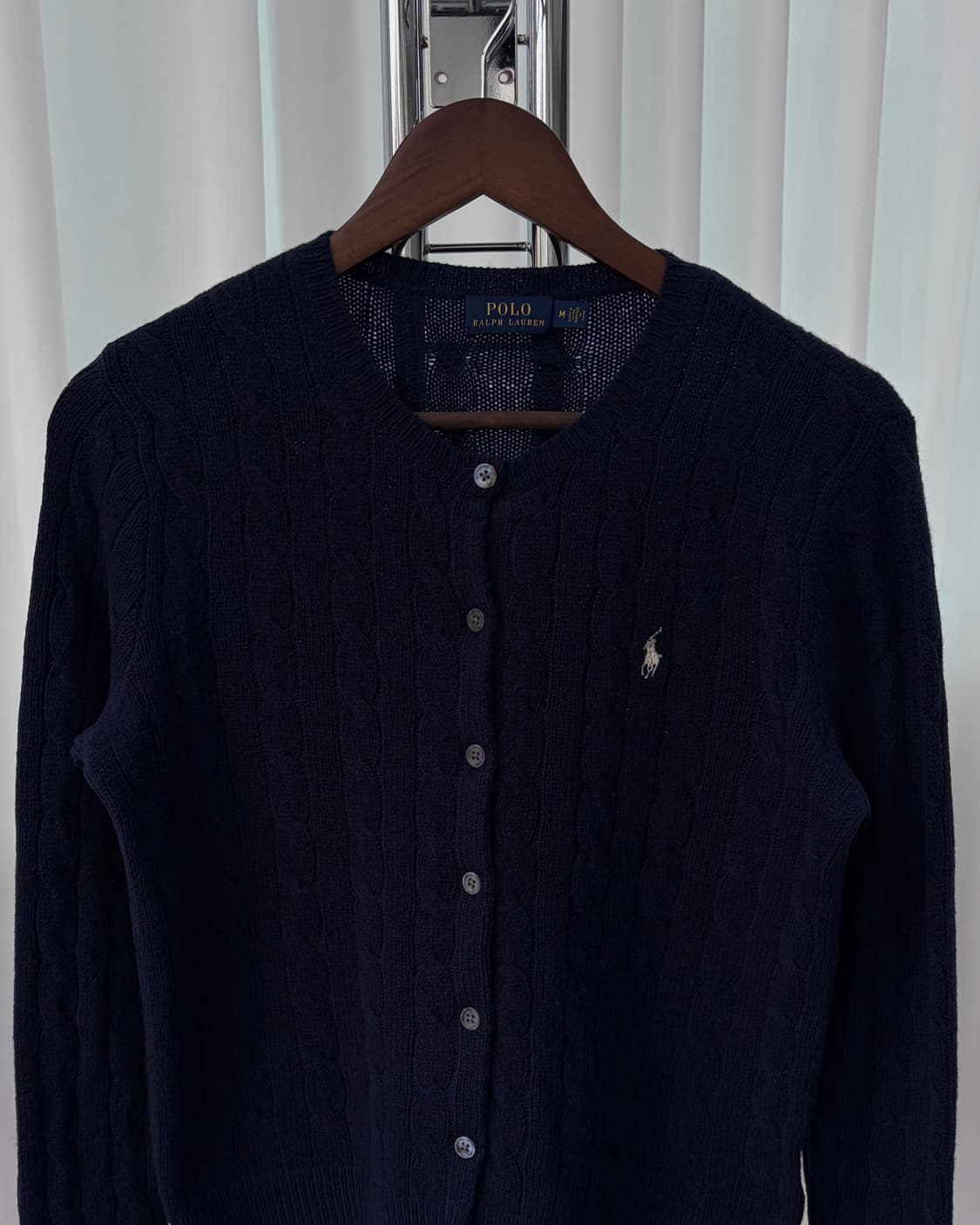 [M]폴로 랄프로렌 캐시미어 케이블 니트 가디건 navy 상품이미지4
