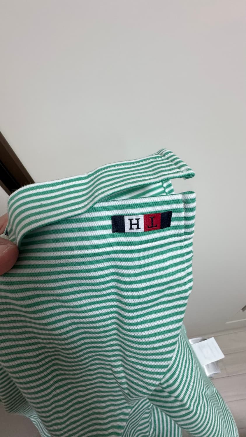 [XL] 타미힐피거 슬림핏 그린 스트라이프 셔츠 상품이미지6