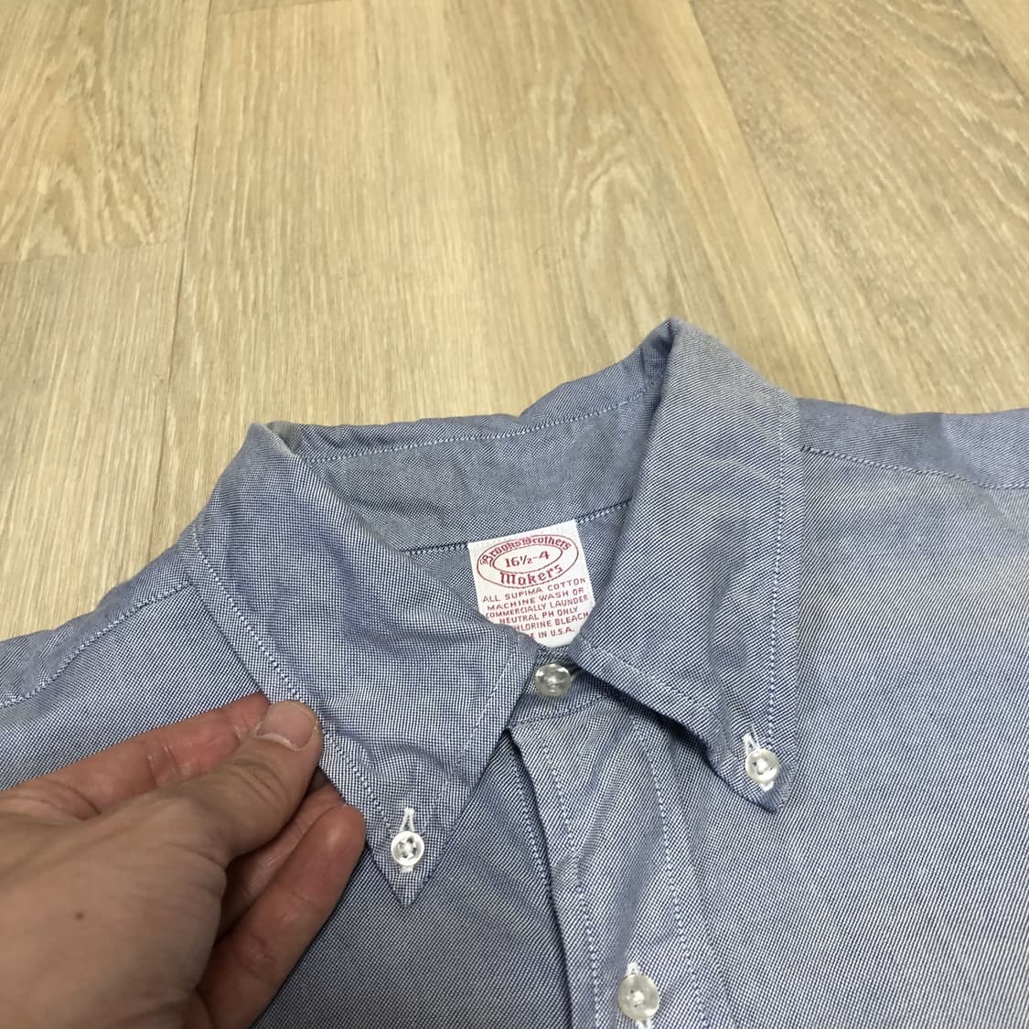 (XL-XXL) 새상품 90s 브룩스 브라더스 미국제 옥스포드 셔츠 블루 상품이미지4