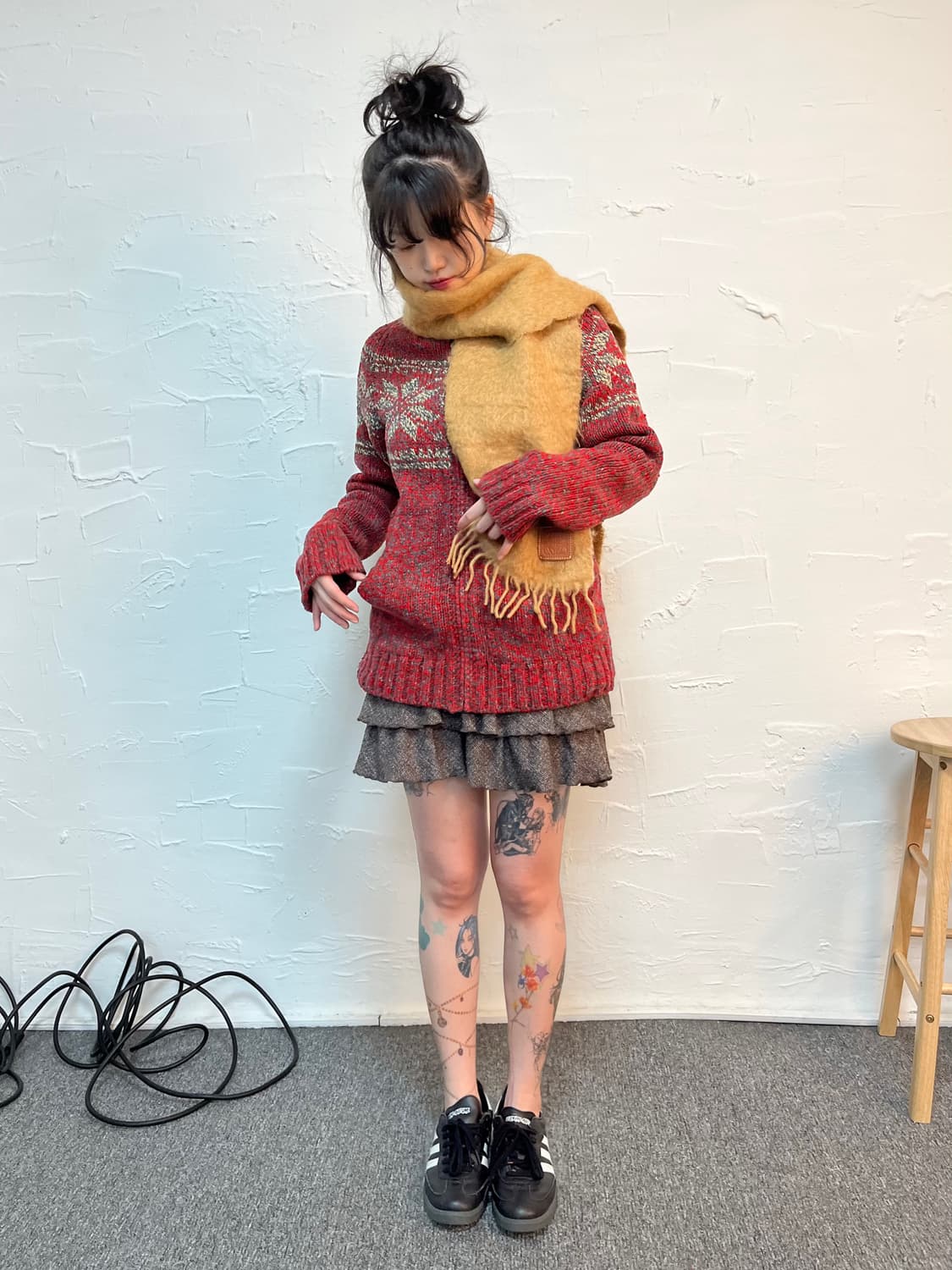 로에베 모헤어 카멜 머플러 상품이미지3