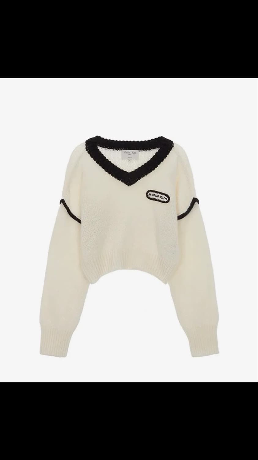 공홈품절) 마뗑킴 브이넥 니트, 아이보리(택달린 새상품) 상품이미지5