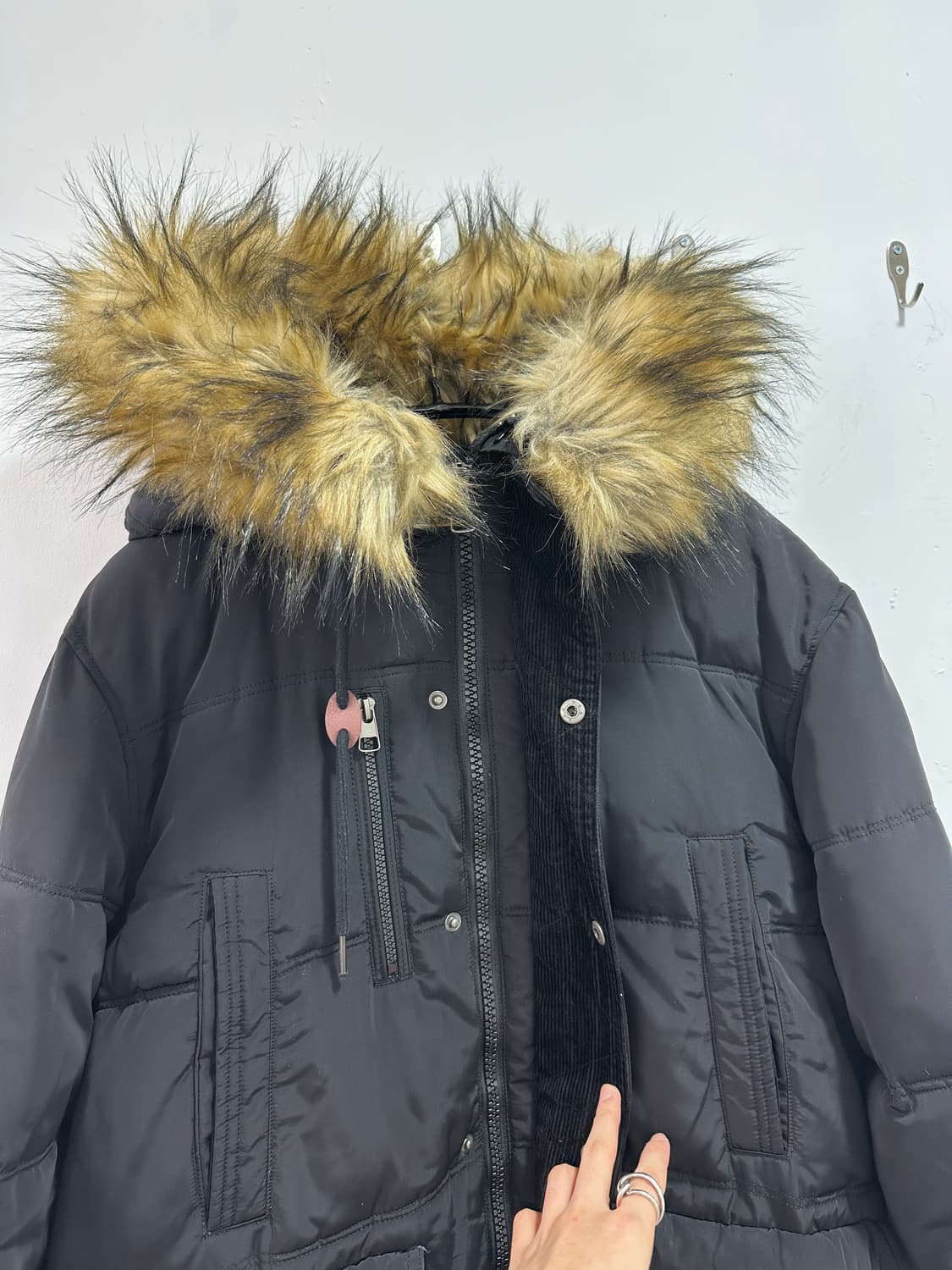 Vintage black fur trimming parka 상품이미지6