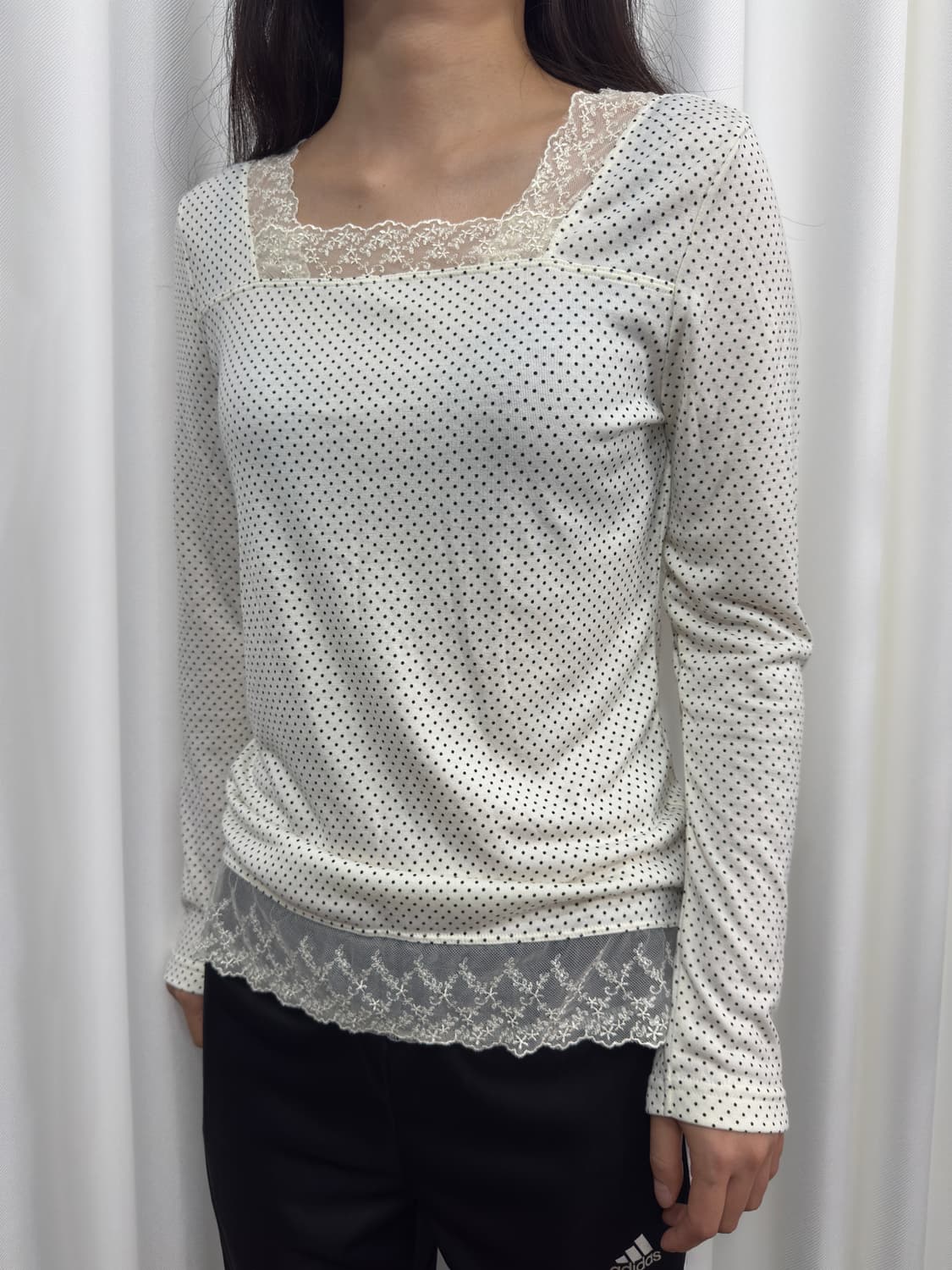 dot lace longsleeve 상품이미지2