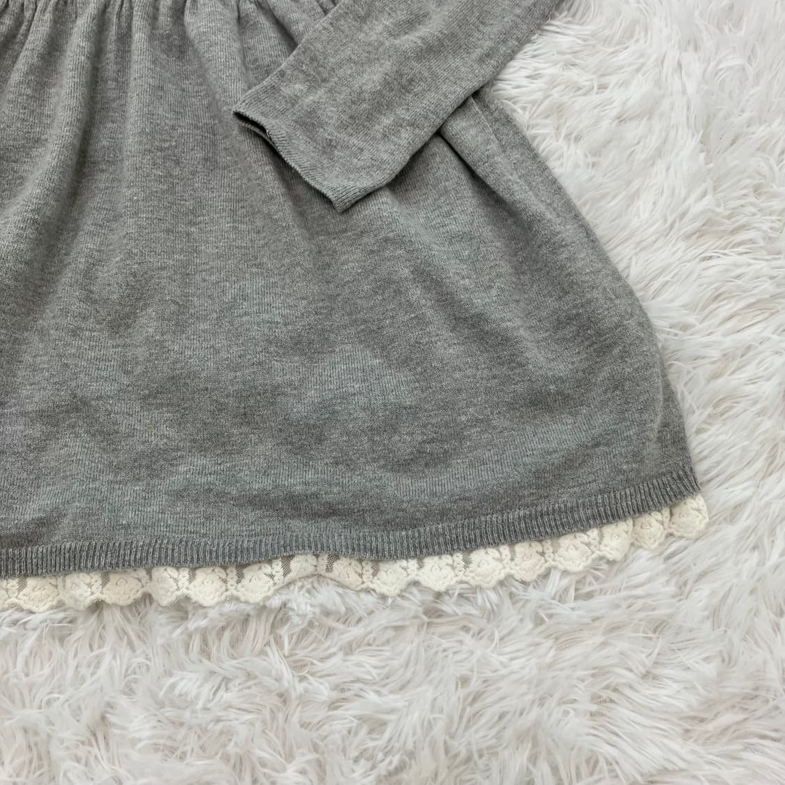 빈티지 그레이 레이스 니트 원피스 y2k 스트릿 갸루 펑키 일본빈티지 상품이미지5