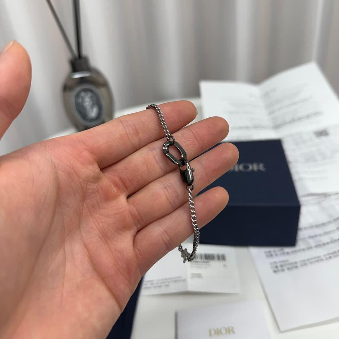 [1회 착용] 25년 디올 콘트라스트 체인 팔찌 L 상품이미지5