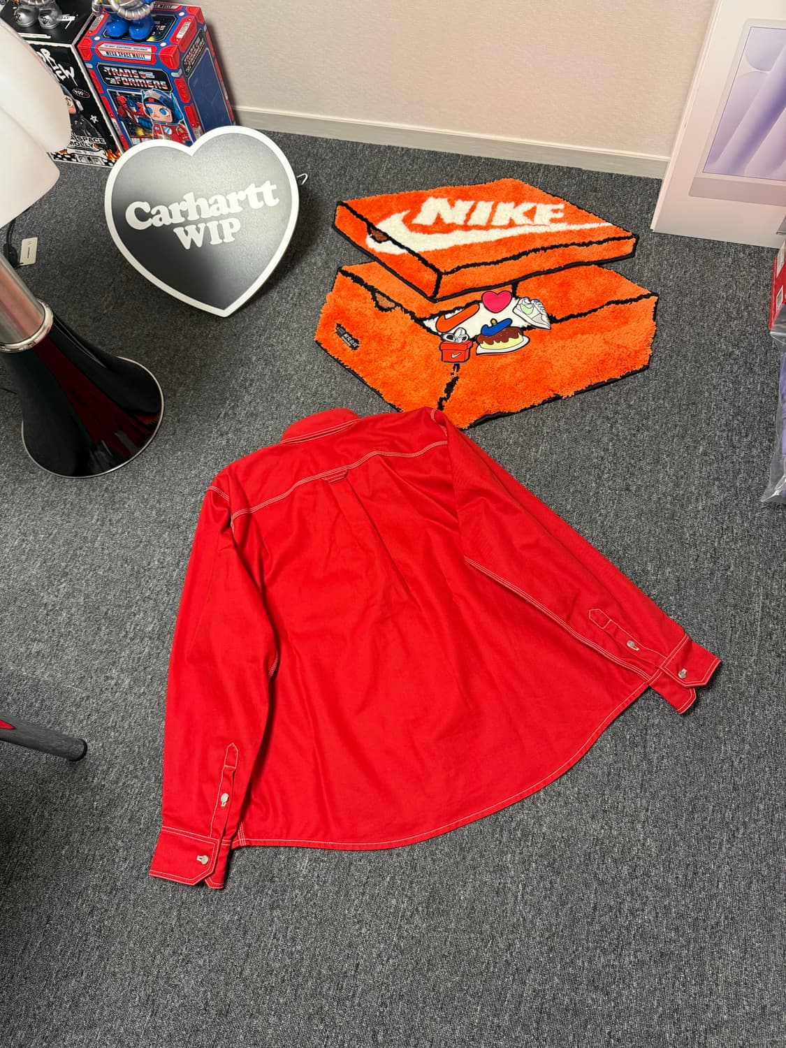 [S] 베트멍 X 칼하트 17SS 워크셔츠 자켓 레드 상품이미지5