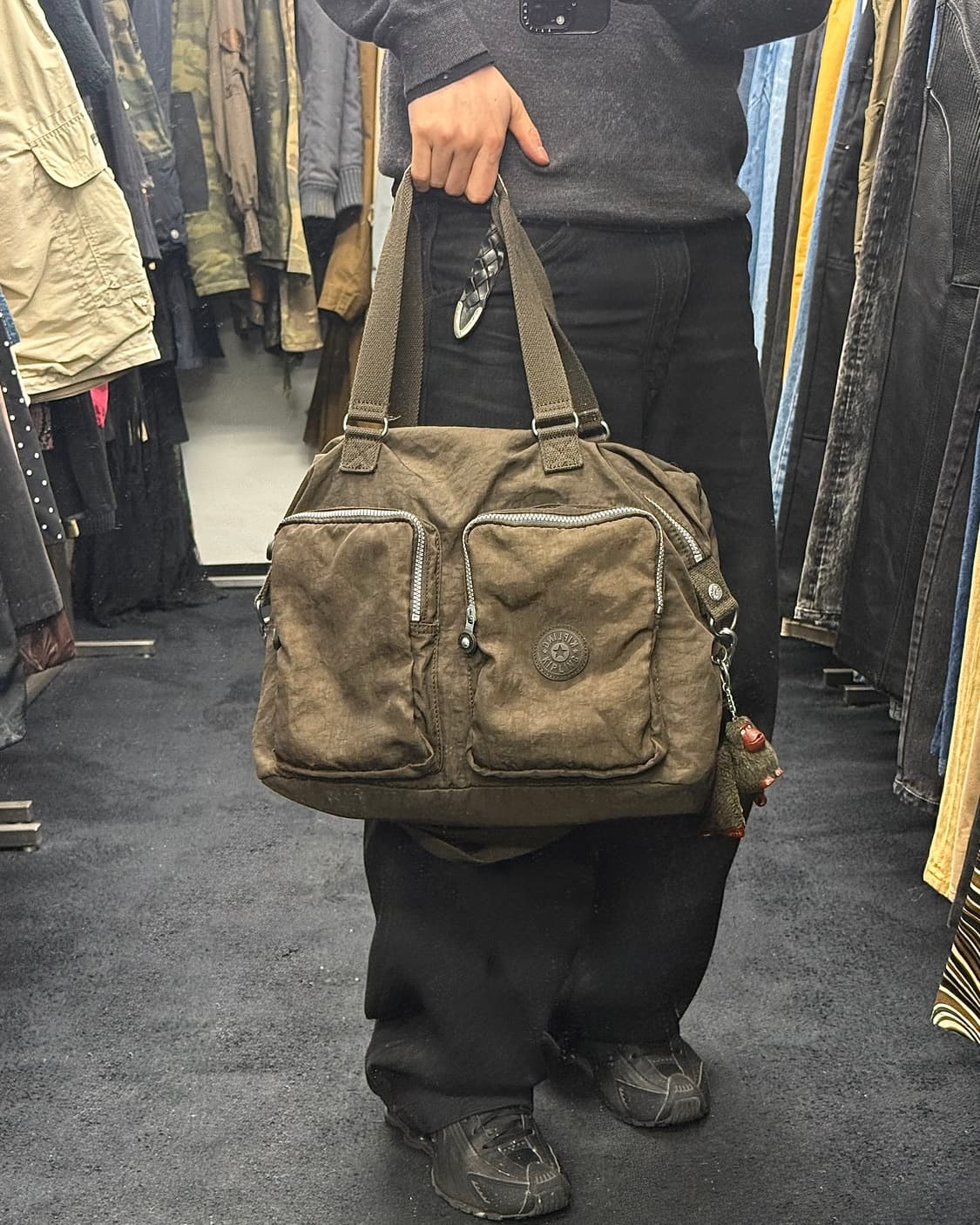 키플링 브라운 갈색 빅 크로스백 토드백 큰 가방 고릴라 인형 키링 모리걸 상품이미지1