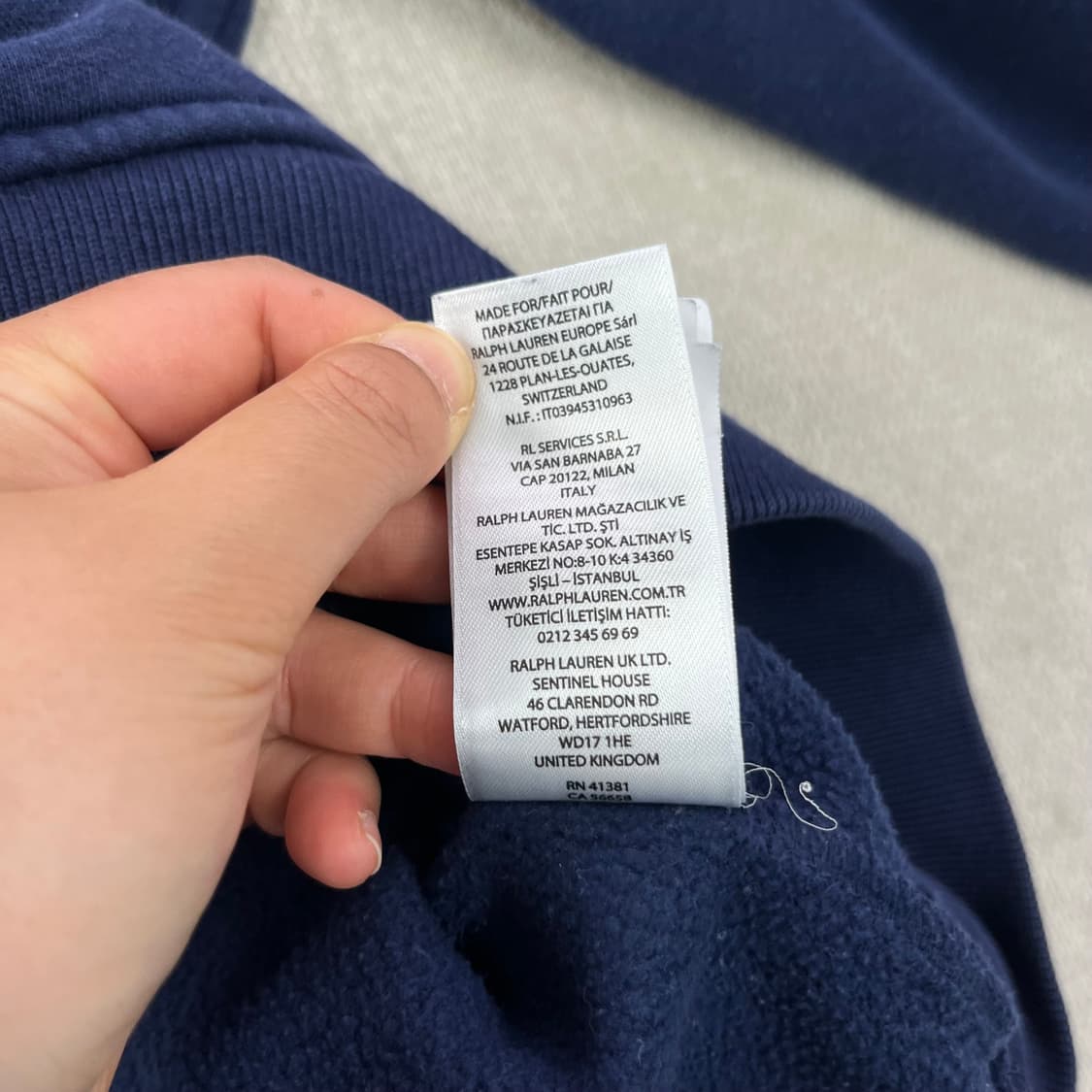105 폴로랄프로렌 신형라벨 빅로고 네이비 후드티  상품이미지7