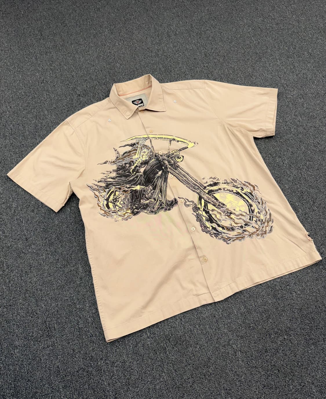 XL) 할리데이비슨 빈티지 프린팅 프런트 반팔 셔츠 상품이미지1