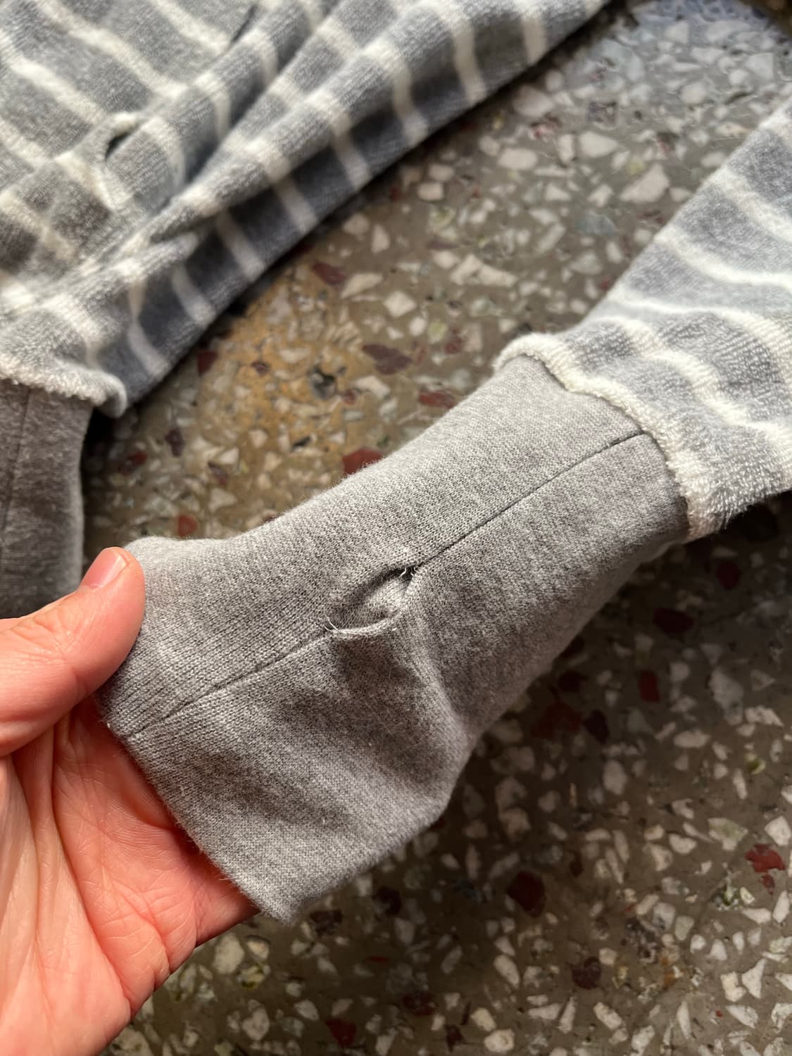 Tmt 그레이 보더 2way 후드집업 상품이미지8