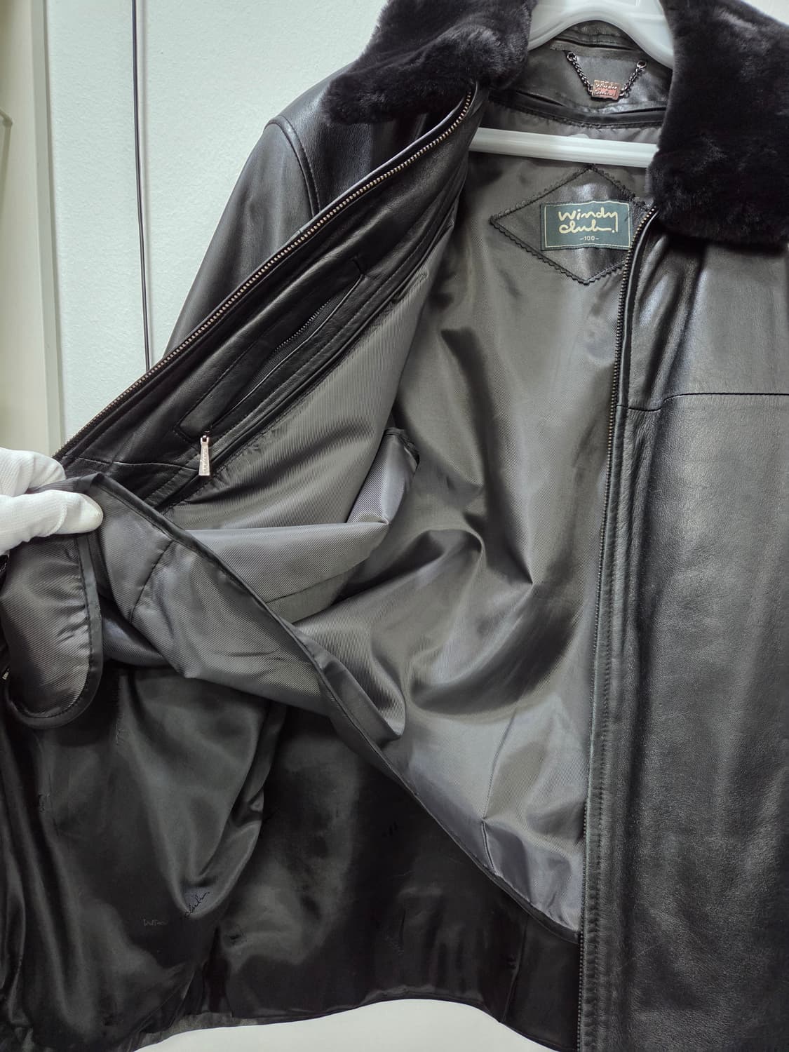 윈디크로드 양가죽재킷 봄버 점퍼 퍼카라 100사이즈 상품이미지3