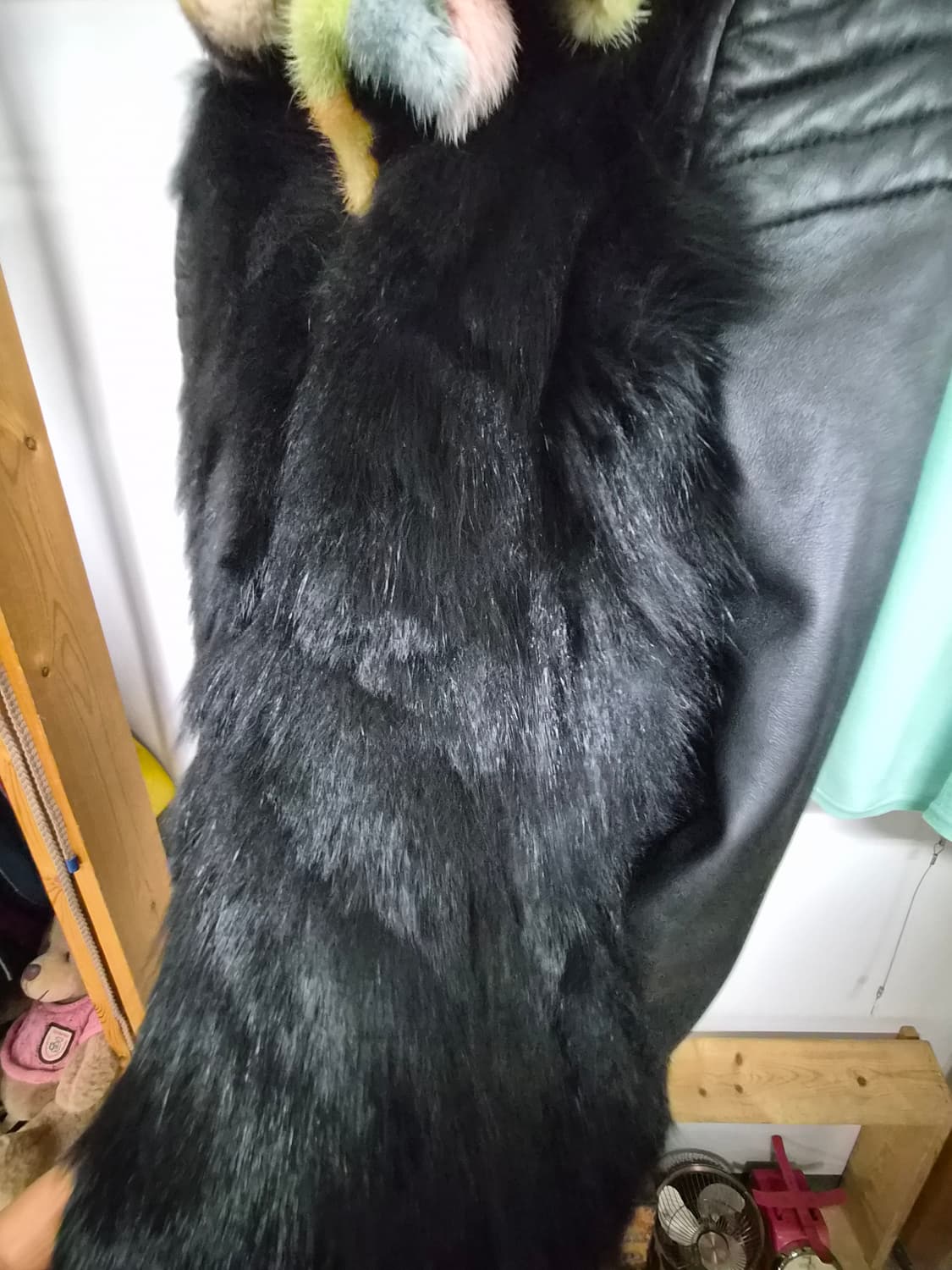 보브 양가죽 배색 폭스퍼 하프코트 상품이미지2