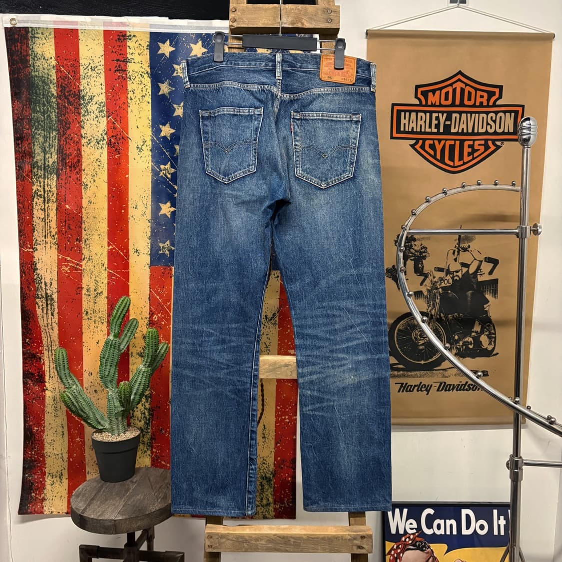 현행 리바이스 501 유즈드페이드 하이웨스트 데님팬츠 N394 상품이미지2