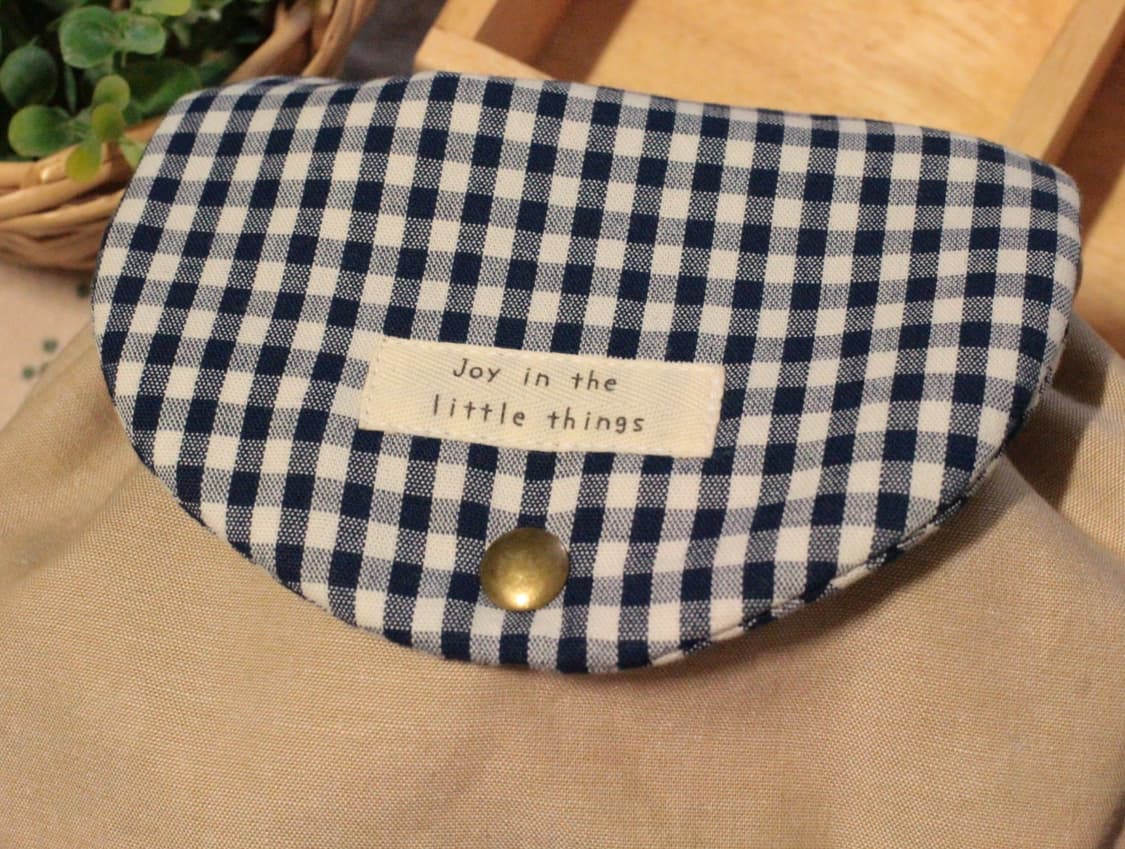 핸드메이드 네이비체크 밴딩 파우치 상품이미지3