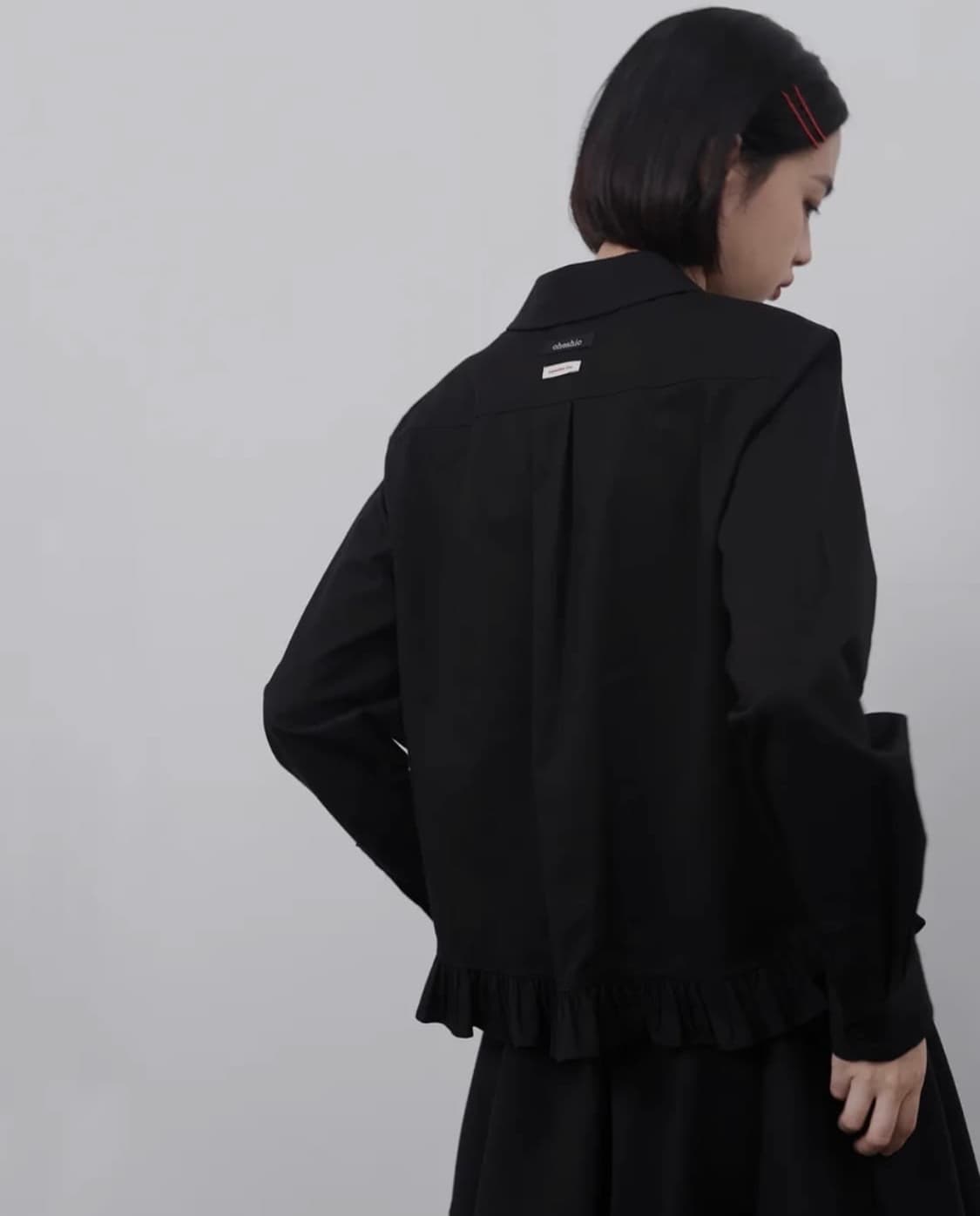 오헤시오 포켓 프릴 블라우스 셔츠 상품이미지2
