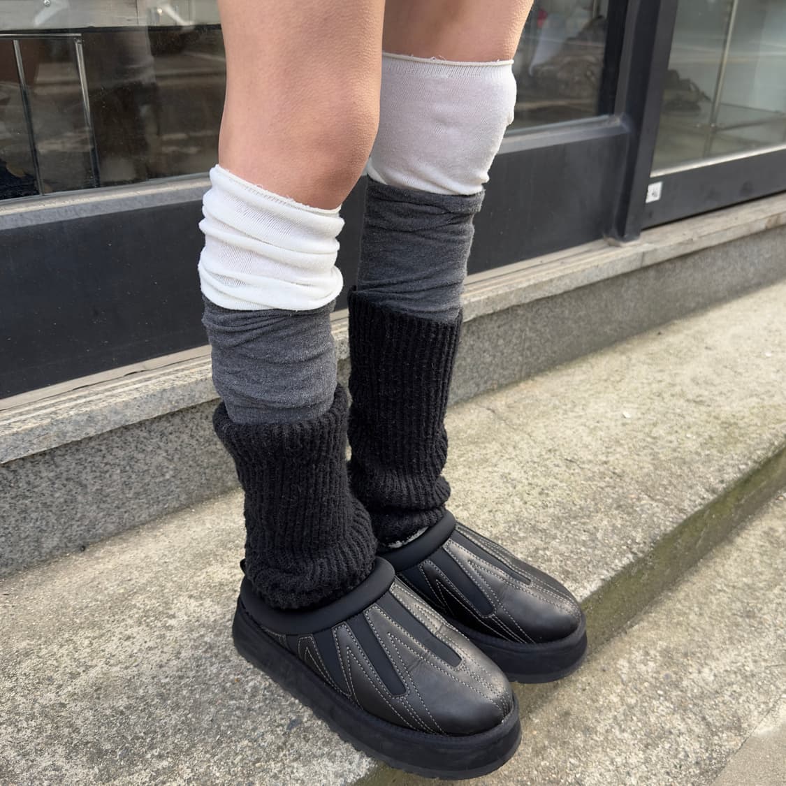 2000s 어그 타즈 선웨이브 가죽 플랫폼 슬리퍼 상품이미지3