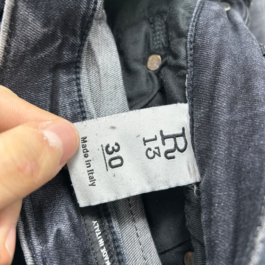 R13 알써틴 흑청 데님 팬츠 상품이미지8