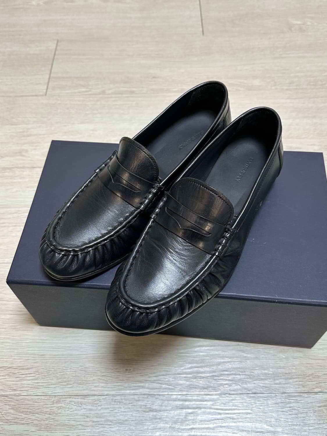 [260] 수트서플라이 블랙 레더 로퍼 상품이미지1