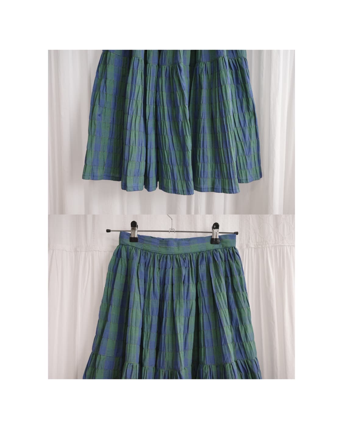 Green checked frill skirt 상품이미지4