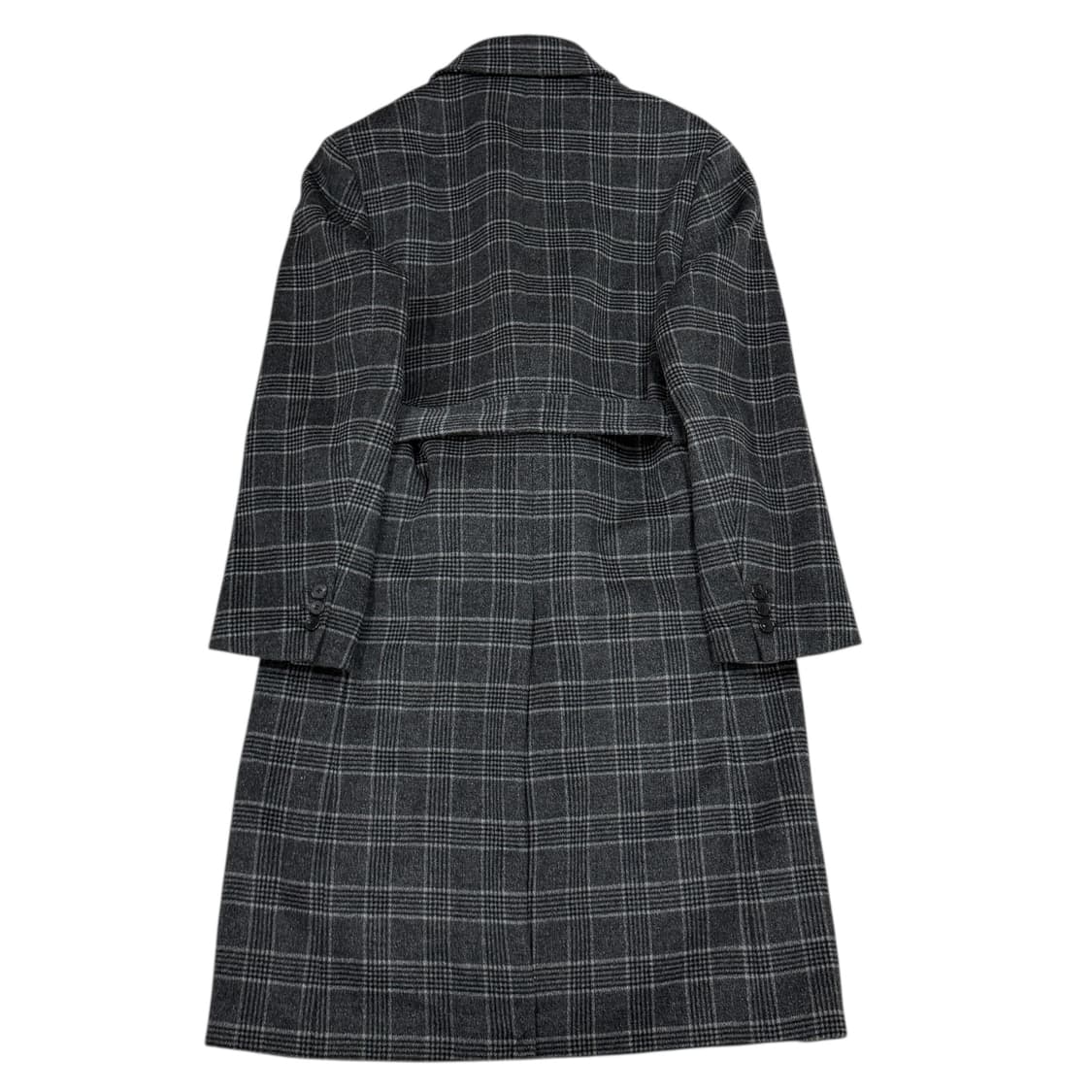 토니웩 크루도 체크 더플 벨트 롱코트 그레이 체크 XL 52 상품이미지3