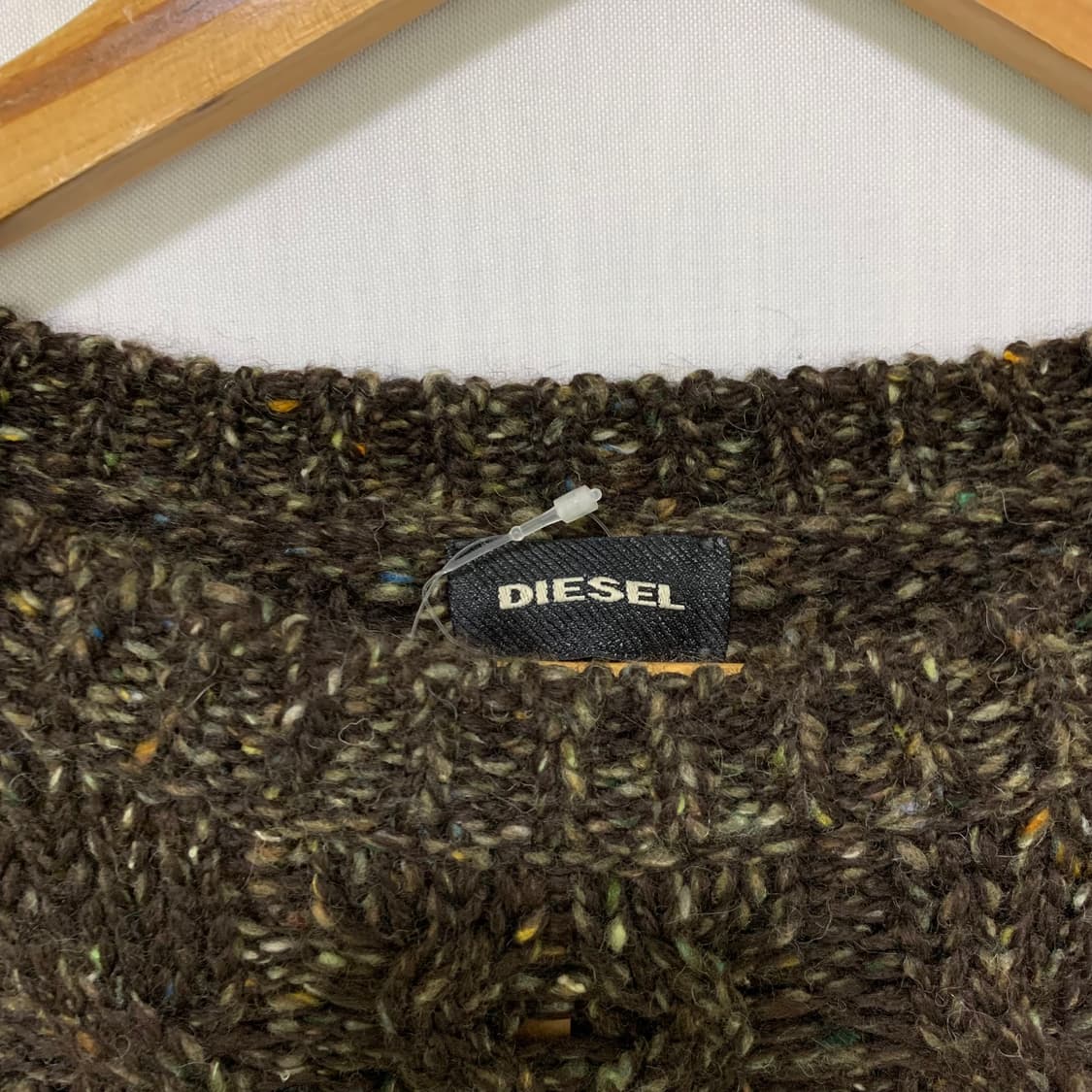 디젤 브라운 블랙 배색 긴팔 니트 스웨터 빈티지 남녀공용 스톤아일랜드 상품이미지4
