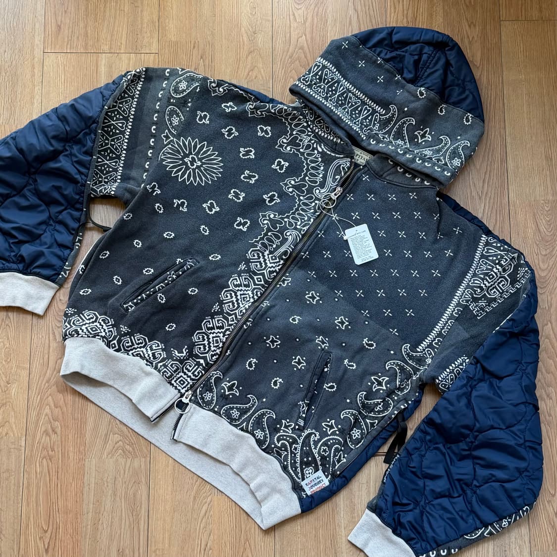 캐피탈 플리스 니트 반다나 비부악 후디드 블루종 네이비 4 상품이미지5