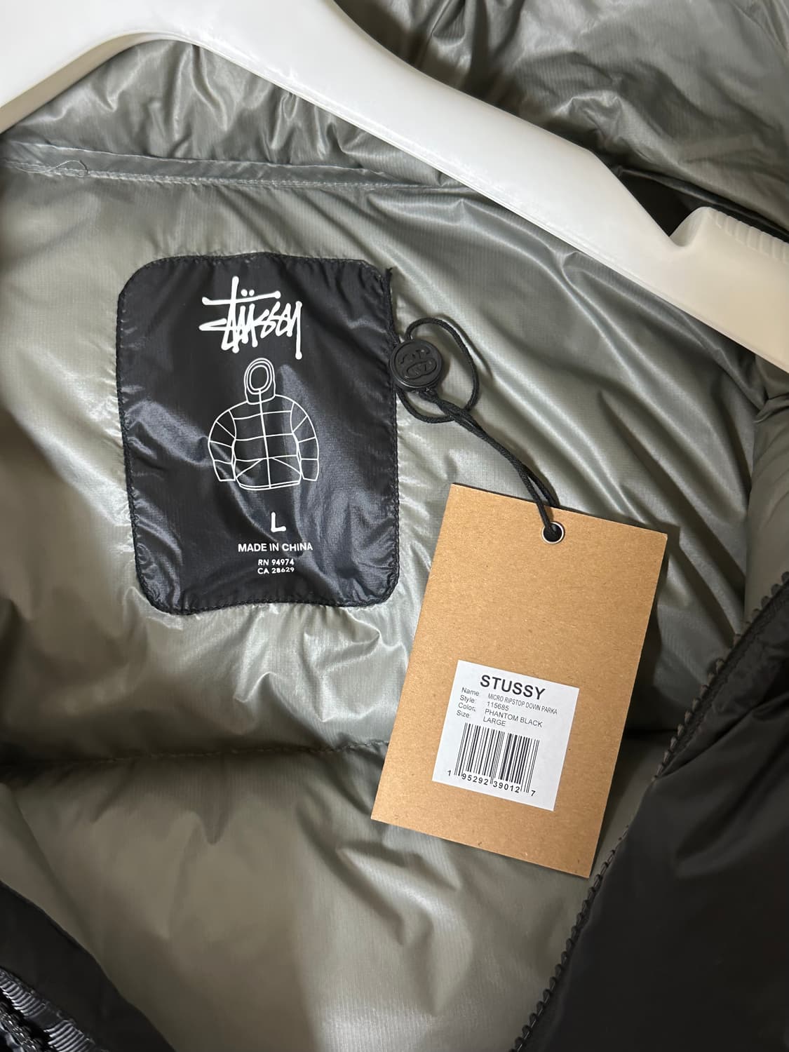 스투시 마이크로 립스탑 패딩 블랙 L 상품이미지3