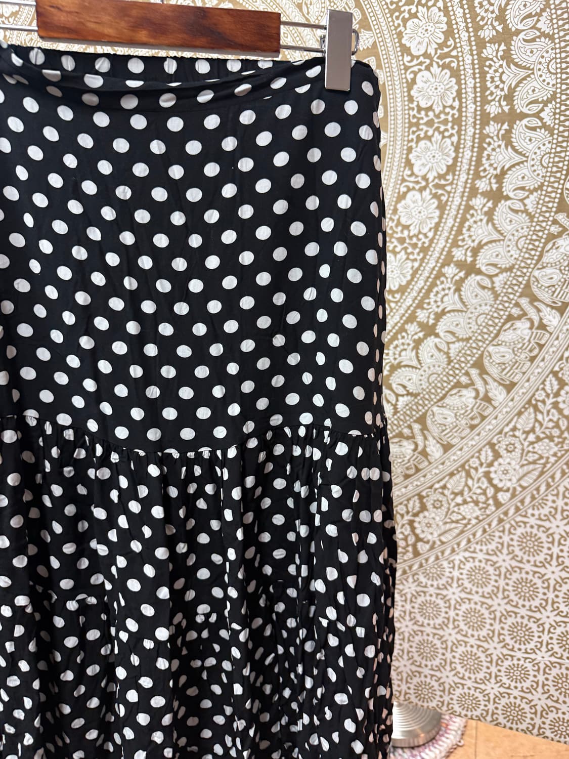 빈티지 여성 도트 뒷밴딩 캉캉 미디스커트 (Z987) 상품이미지4