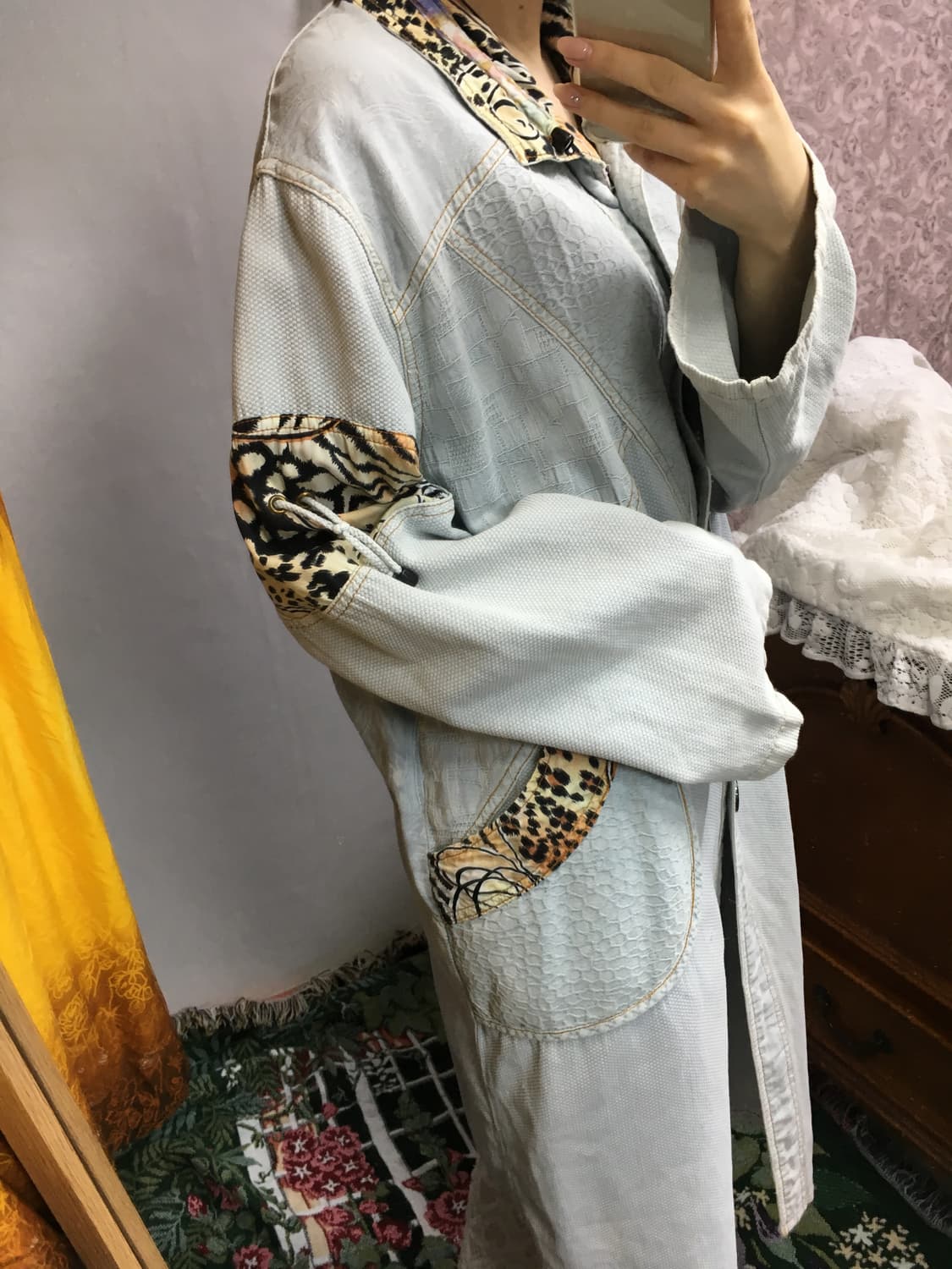 레오파드 포인트 데님 롱 코트 & 원피스 상품이미지5