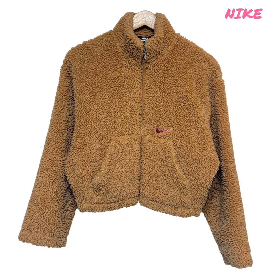 3711 나이키 뽀글이 빅로고 크롭 플리스 자켓 상품이미지1