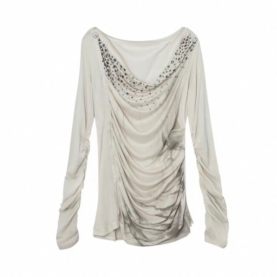 더블펀치 멀티웨어 레트로 프린트 비즈 긴팔티 상품이미지3