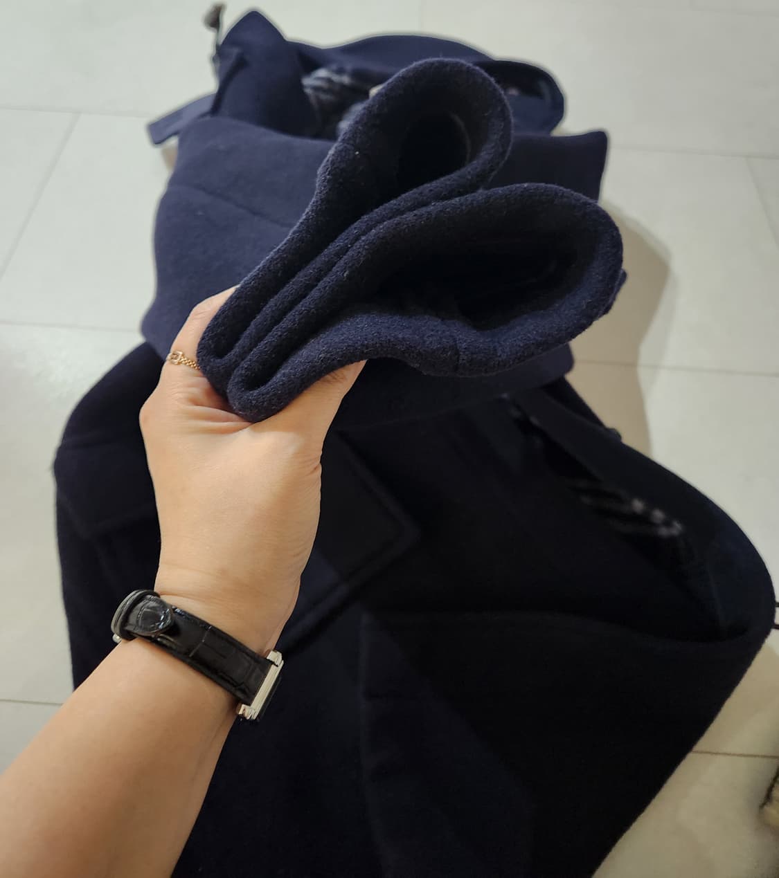 버버리런던 더플코트 울100 잉글랜드 네이비 상품이미지8