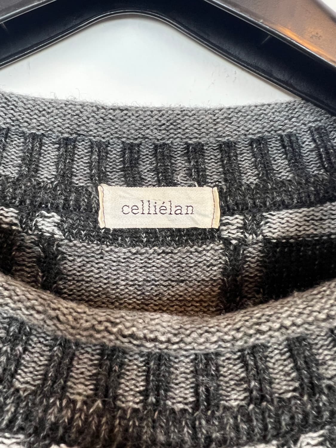 T107 JPN 모리/러블리/펑크/Y2K 체크 니트탑 F 상품이미지3