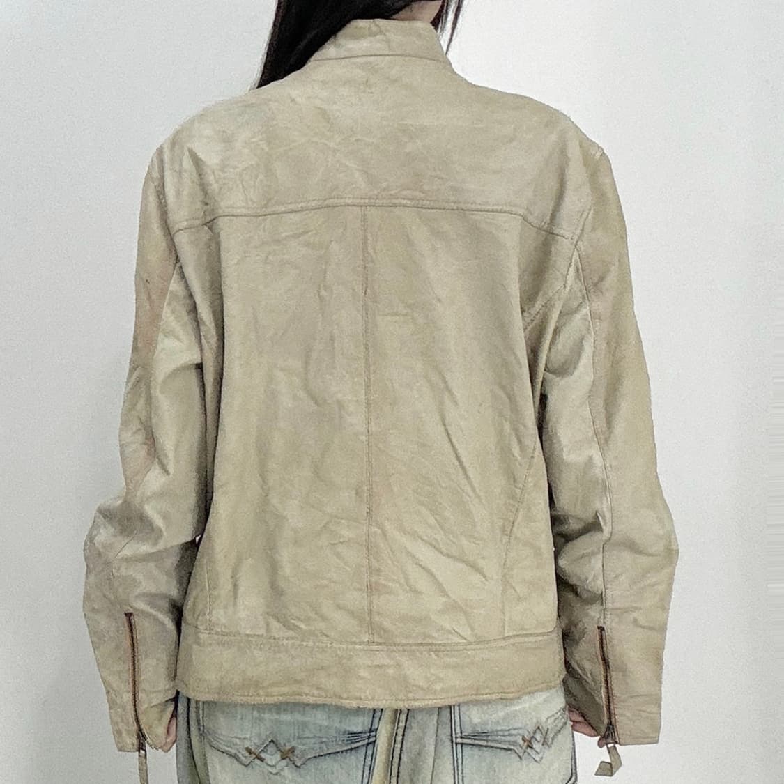 Vtg 베이지 레더자켓 상품이미지5
