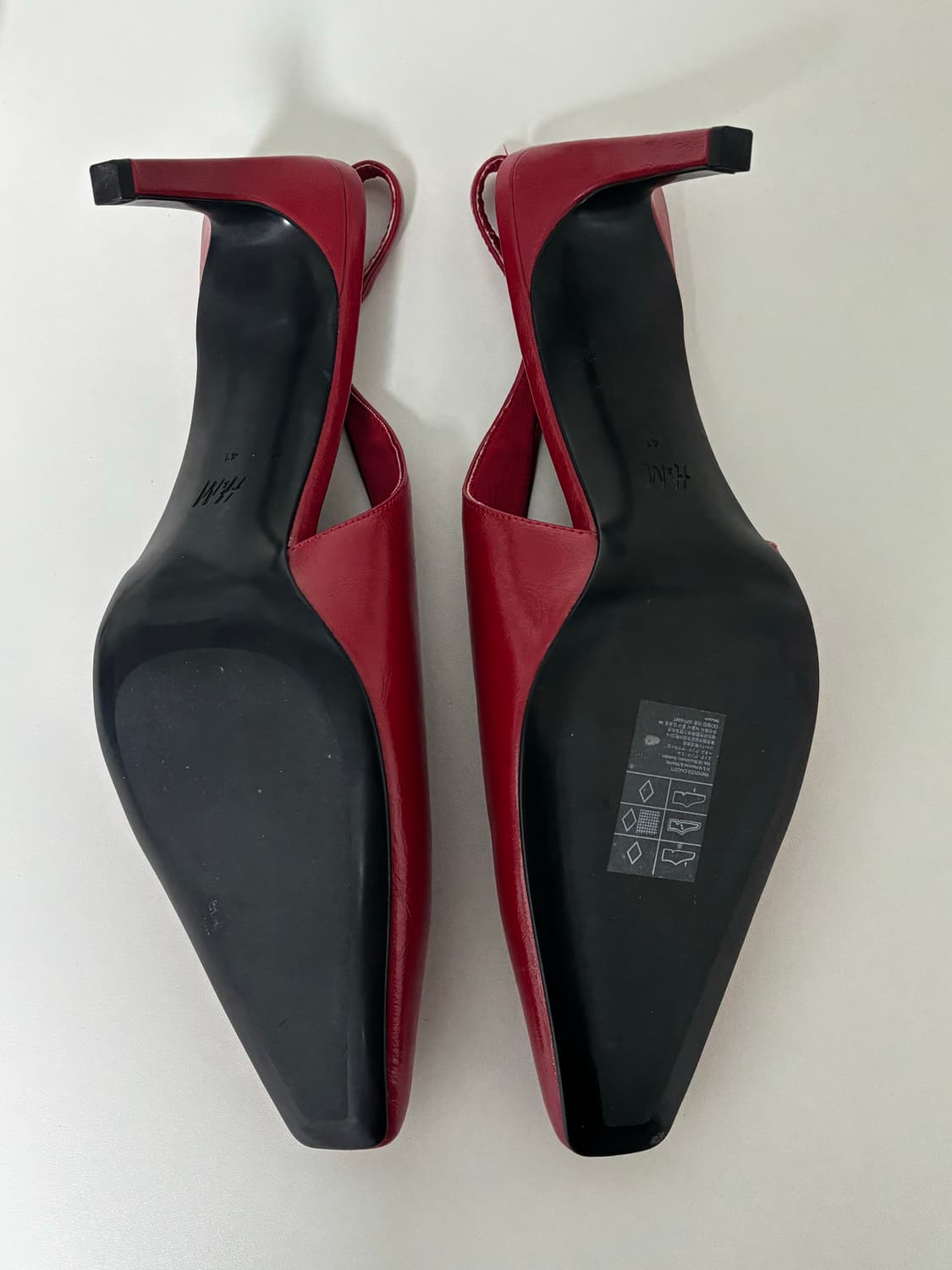 H&M 힐 슬링백 슈즈 브라이트 레드 상품이미지3