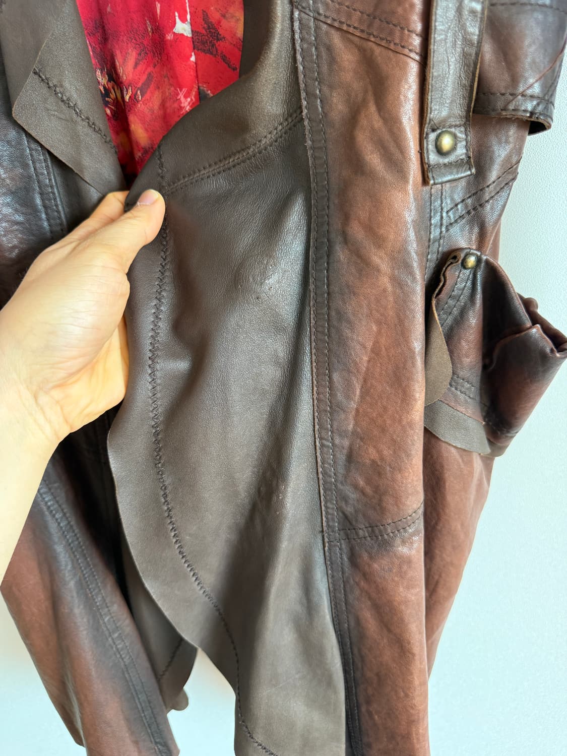 Pre owned 램스킨 레더 코트 상품이미지8