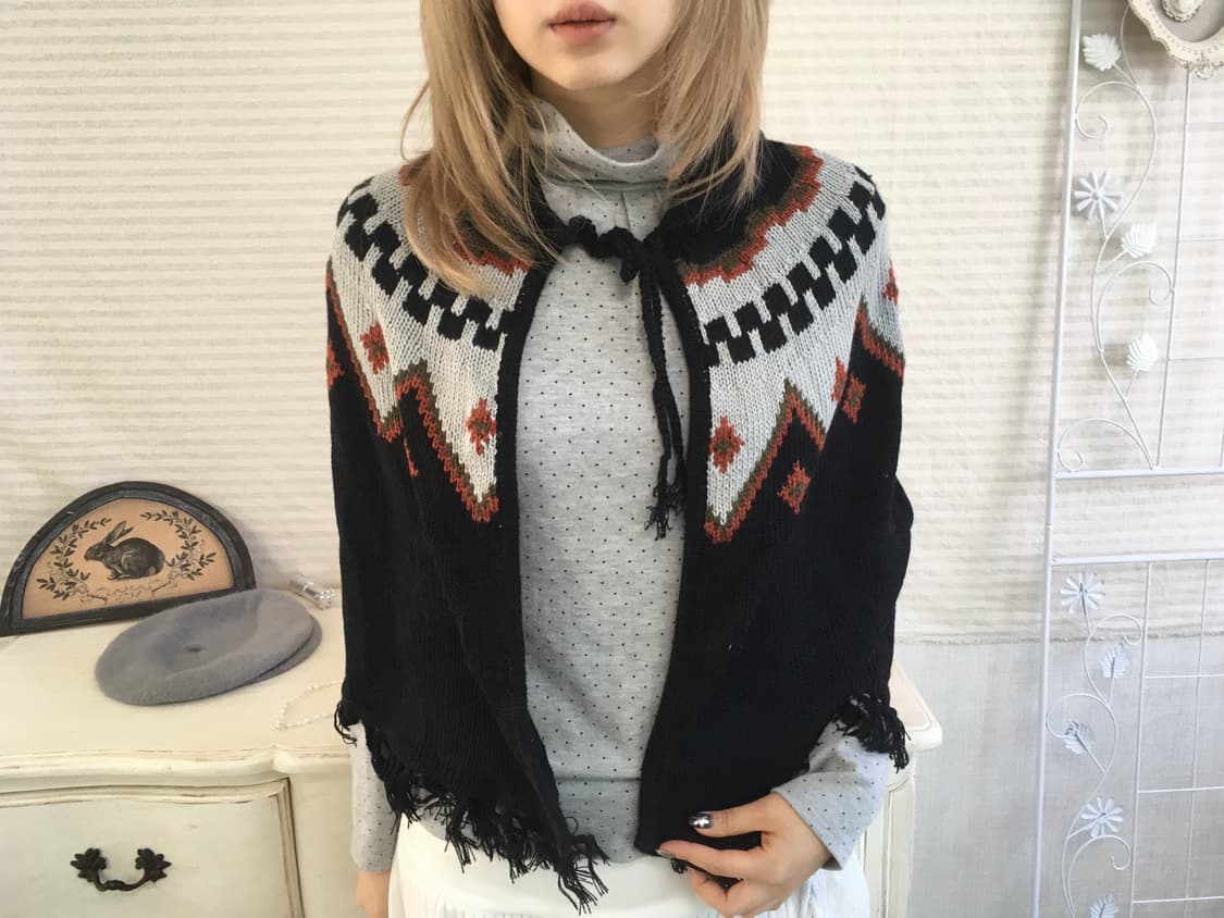 일본빈티지 보헤미언 케이프 가디건 상품이미지3