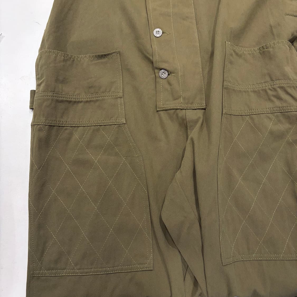 [2XL] FUZAO 더블니 올리브 그린 작업 오버롤 D627 상품이미지9