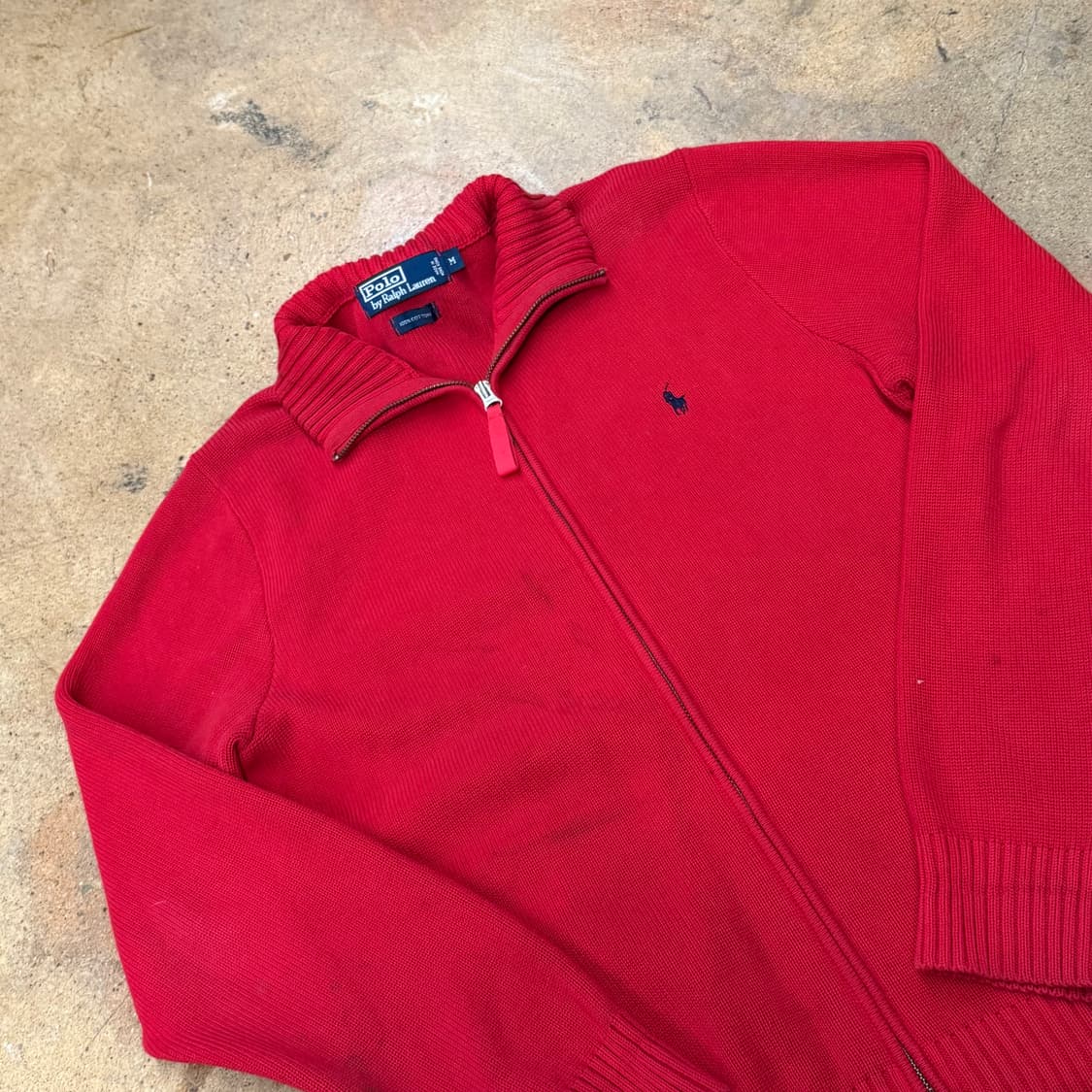 폴로 랄프로렌 레드 니트집업 상품이미지1