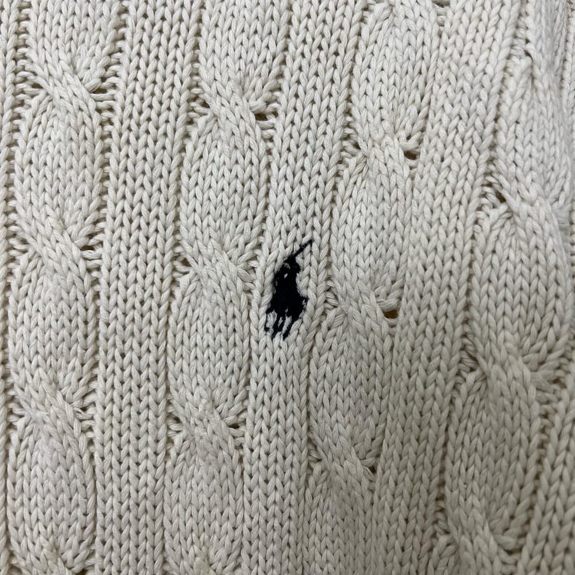 폴로 랄프로렌 아이보리 네이비포니 꽈배기 니트 상품이미지3