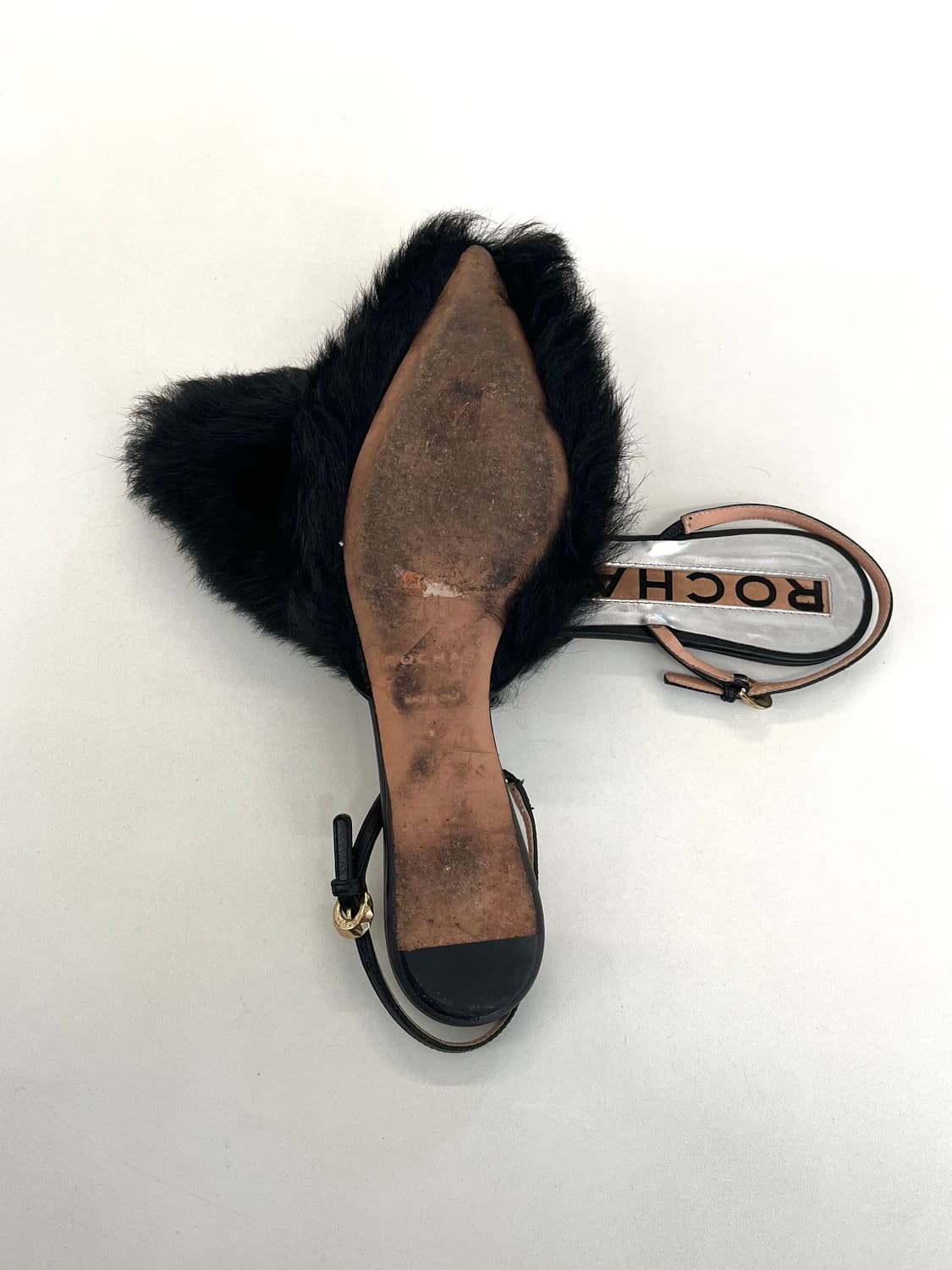 로샤스 퍼 레더 플랫 뮬 상품이미지6