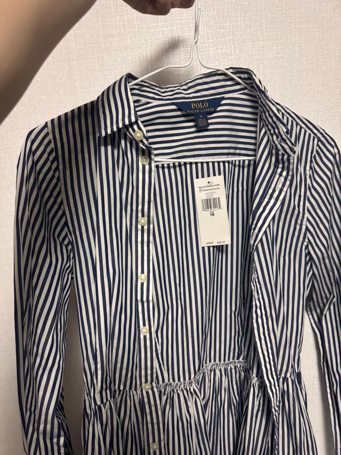 폴로 스트라이프 여성 셔츠 원핏 상품이미지1