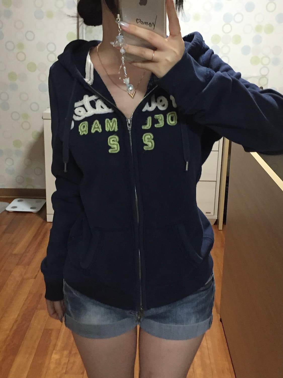 홀리스터 아치로고 슬림핏 네이비 후드집업 상품이미지1