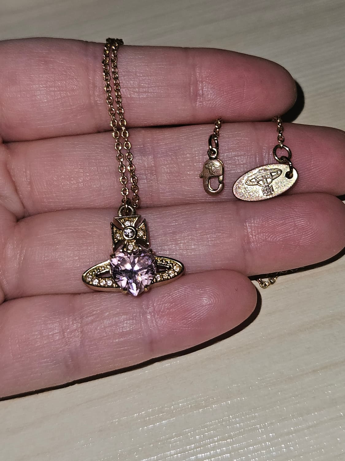 비비안웨스트우드 아리엘라 팬던트 핑크 골드 목걸이 상품이미지8