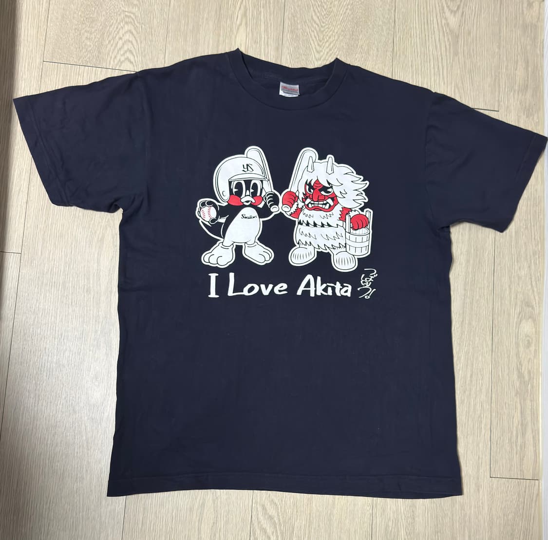 도쿄 야쿠르트 스왈로즈 x I Love Akita 한정 티셔츠 네이비 L 상품이미지2