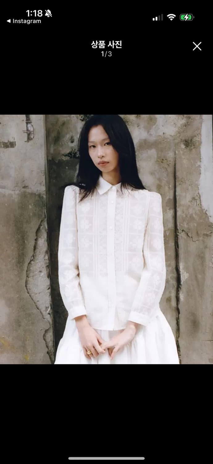 코스모스 cosmoss 퍼프레이스셔츠 새상품 상품이미지2