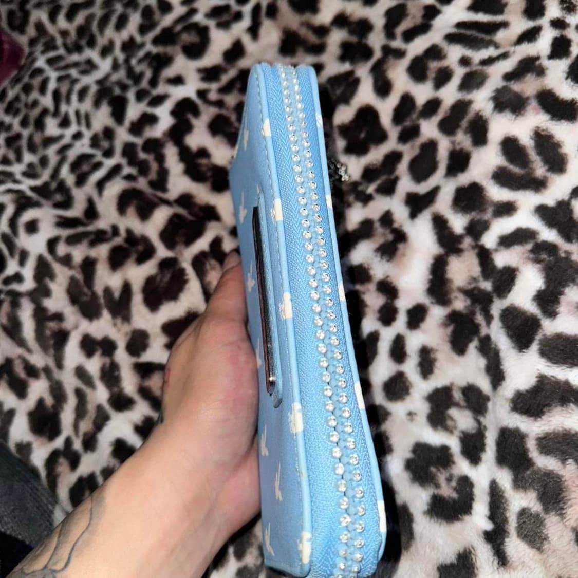 플레이보이 버니 패턴 지퍼 지갑 스카이블루 상품이미지4